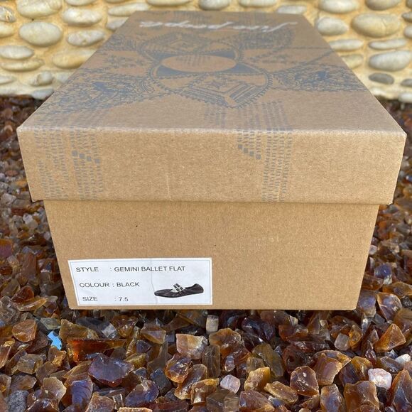 NIB New Free People Black Leather Gemini Ballet Flats w/Silver Buckles Sz 7.5 - Picture 10 of 12